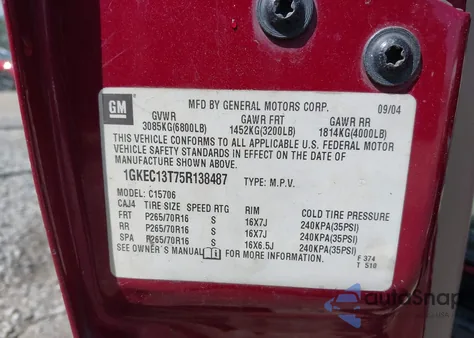 2005 GMC Yukon Slt z USA, uszkodzony, nr VIN 1GKEC13T75R138487